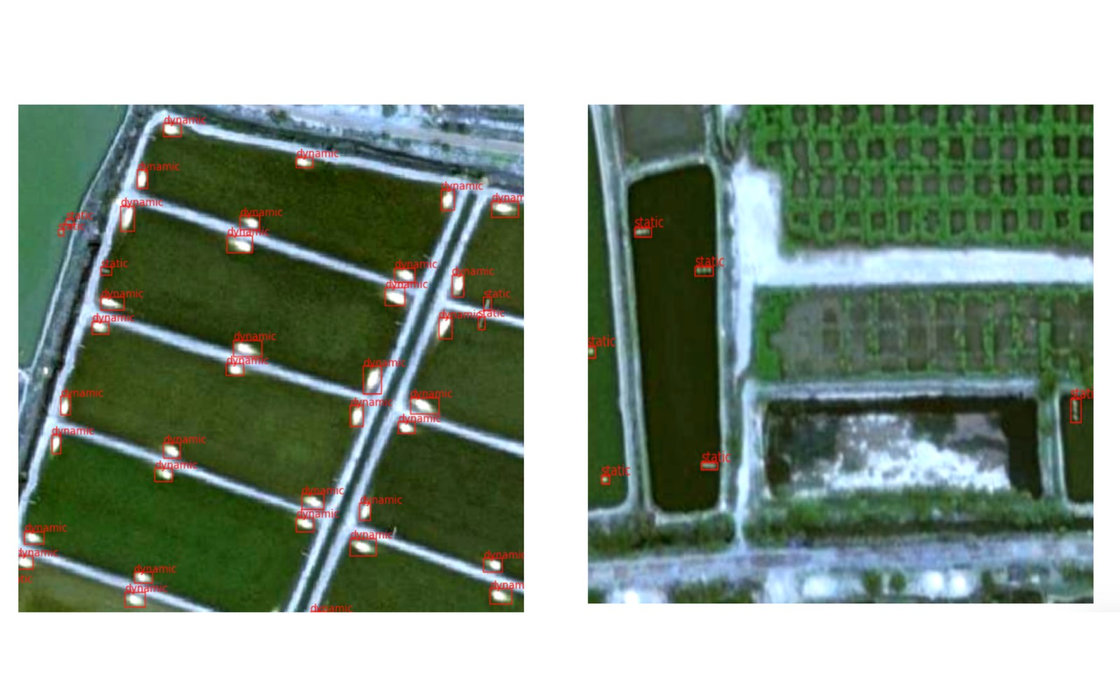 Detected aerators labelled with on and off state