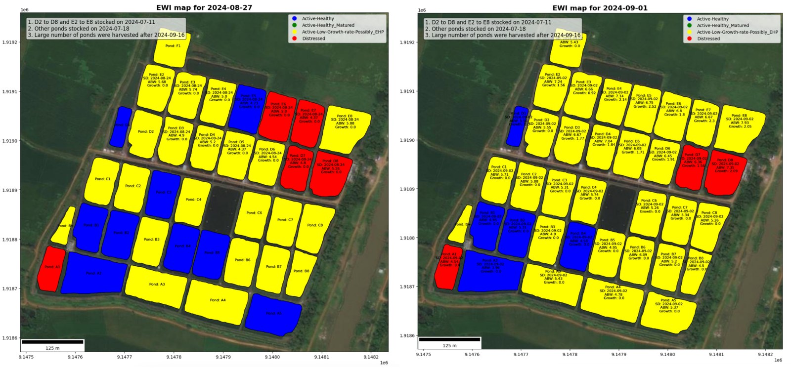 Sample SIRAS and EWIS risk maps across a farm cluster